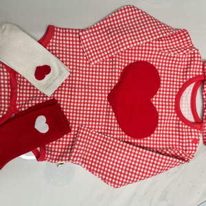 리틀티니 레드 체크 아기 슈트