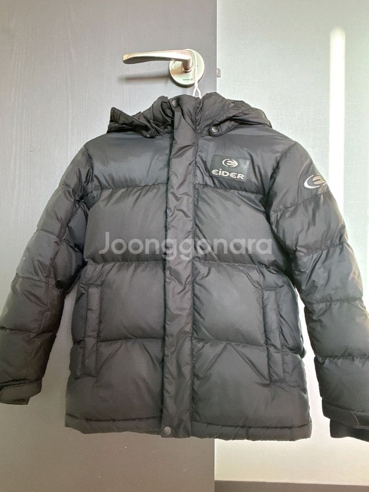 아이더 후드 패딩 블랙 130사이즈--0