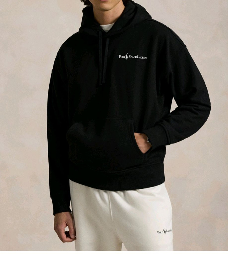 [미사용] 폴로 랄프로렌 릴렉스드 핏 로고 후리스 후드 티--1