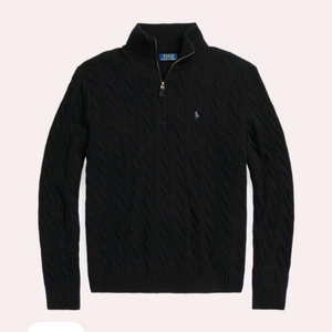 [미사용] 폴로 랄프로렌 케이블 울 캐시미어 스웨터 니트 블랙 L