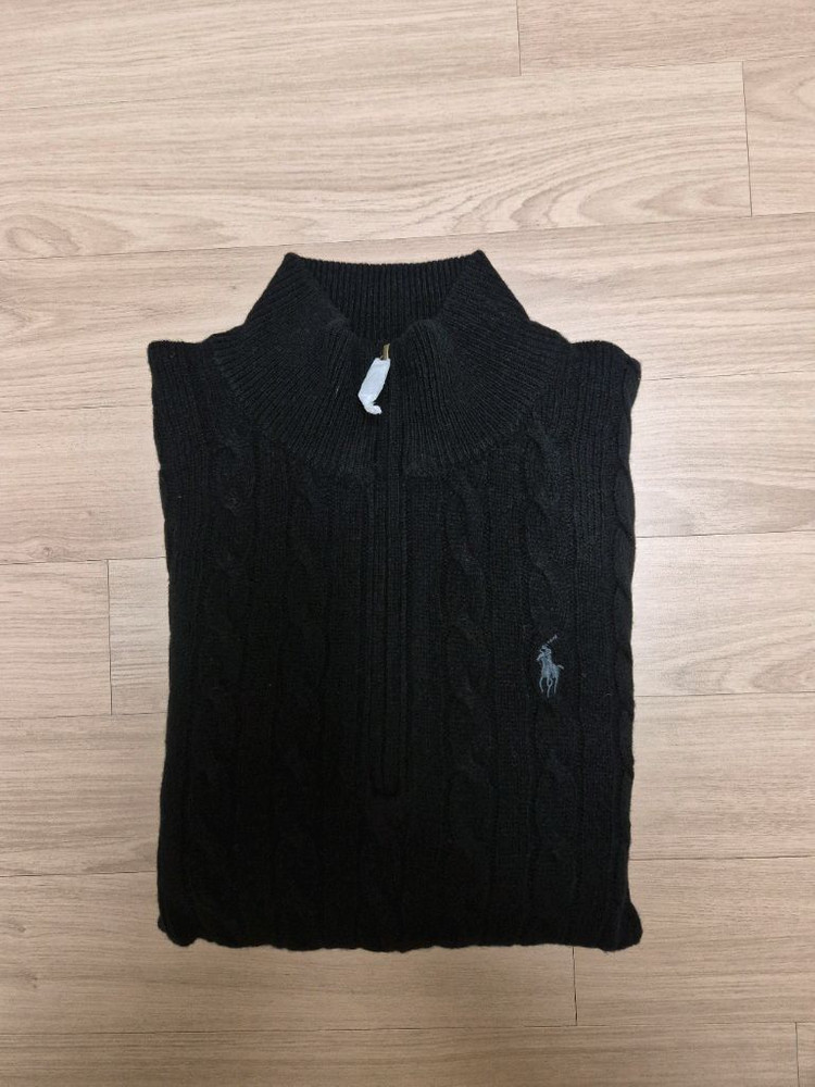[미사용] 폴로 랄프로렌 케이블 울 캐시미어 스웨터 니트 블랙 L--3