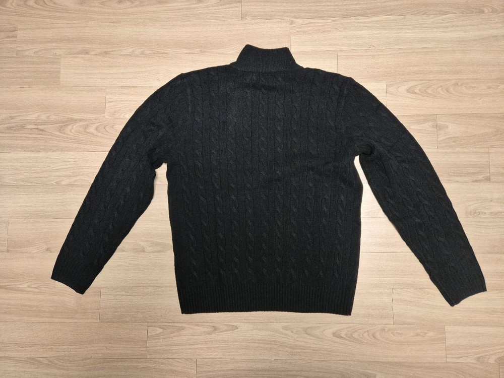 [미사용] 폴로 랄프로렌 케이블 울 캐시미어 스웨터 니트 블랙 L--8