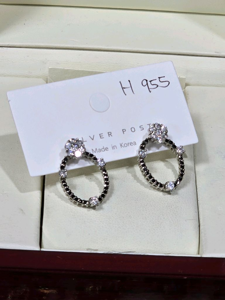 큐빅셋팅 핸드메이드 귀걸이--1