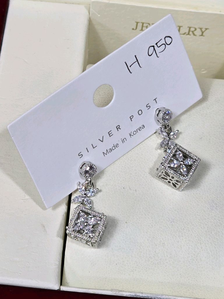 큐빅셋팅 핸드메이드 귀걸이--3