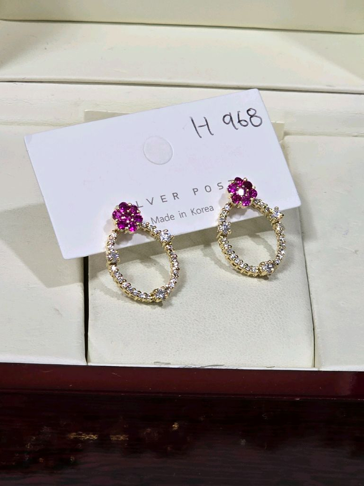 큐빅셋팅 핸드메이드 귀걸이--6