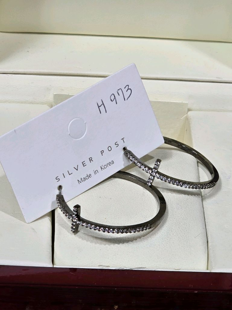 큐빅셋팅 핸드메이드 귀걸이--9