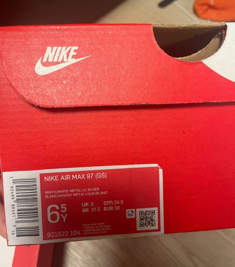 나이키 에어맥스97 화이트 245 GS (미개봉새상품)--2