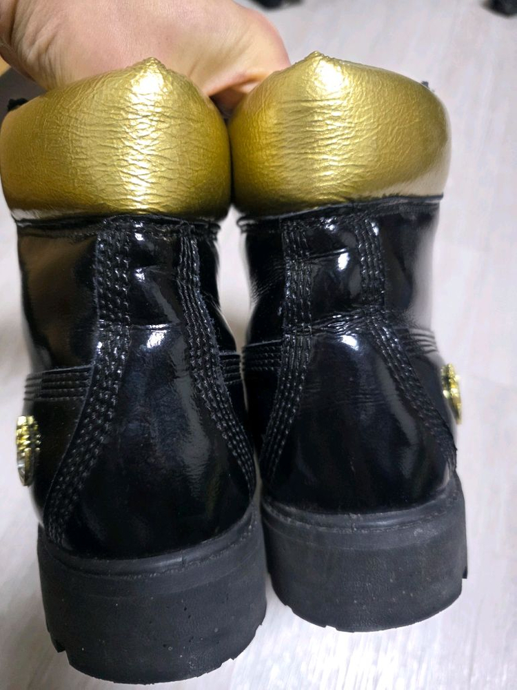 팀버랜드 6인치 한정판 에나멜 블랙 레더부츠(260)--4