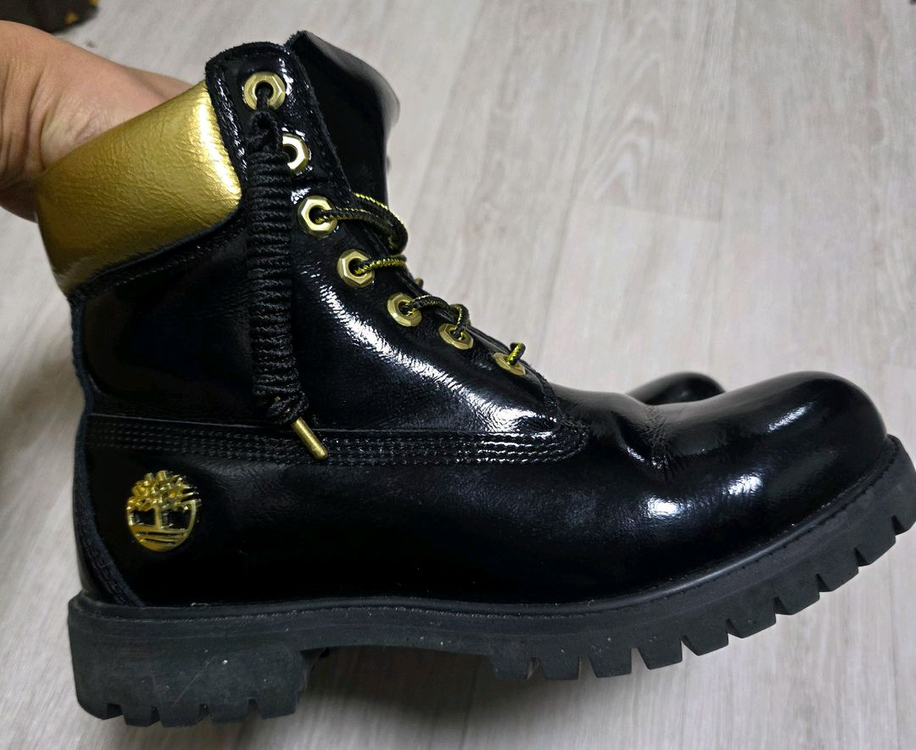 팀버랜드 6인치 한정판 에나멜 블랙 레더부츠(260)--5