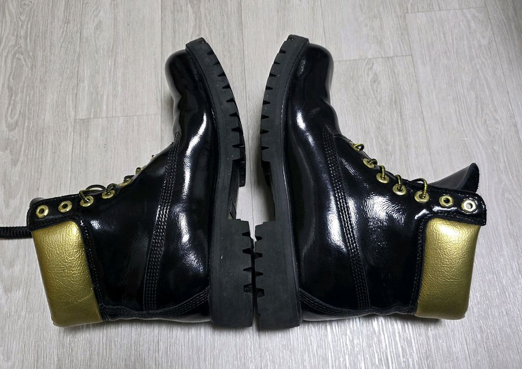 팀버랜드 6인치 한정판 에나멜 블랙 레더부츠(260)--7