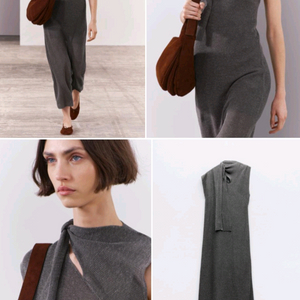 유튜버 최실장 추천 자라 스카프 매듭 니트 원피스