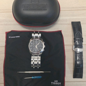 티쏘 (TISSOT) 꾸뜨리에 T035.617.11.051.00 크로노그래프 메탈 시계