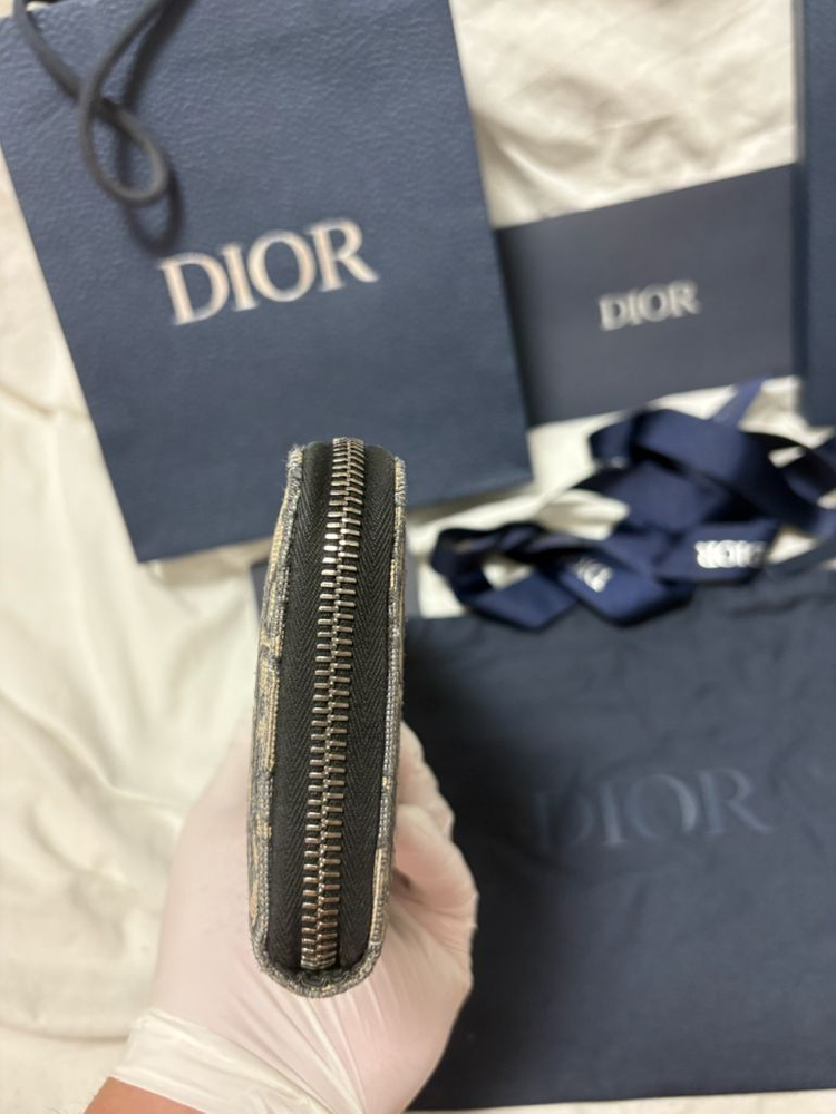 [구성품/정품] 디올 오블리크 자카드 지퍼 장지갑 이미지