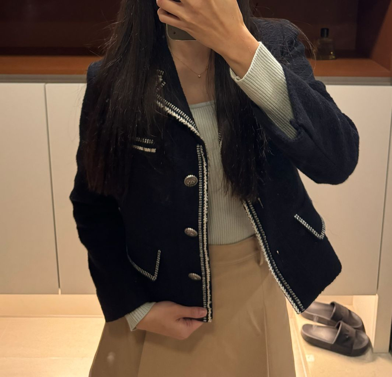 Zooc 트위드 크롭자켓--2