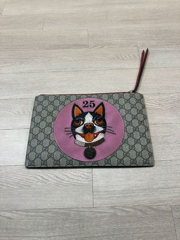 정품/구찌 고양이 클러치백--1