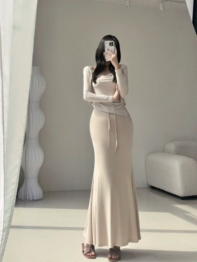 수입의류 드레이프 셔링 나시 가디건 세트 (어깨패드)--3