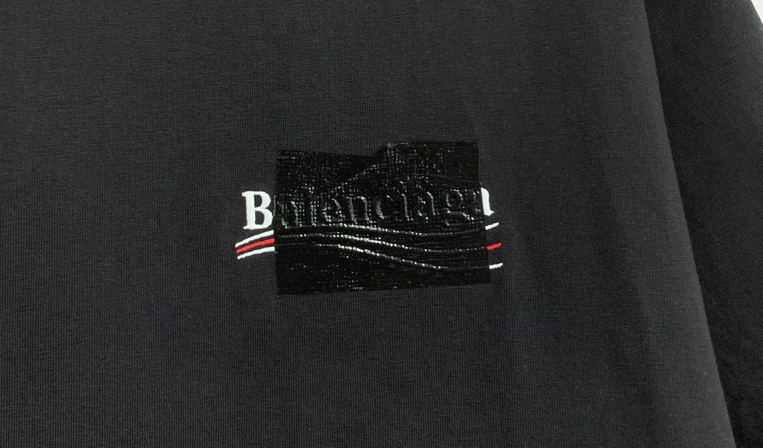 [S]발렌시아가 개퍼 반팔 티셔츠 라지 핏 블랙 테이프--4