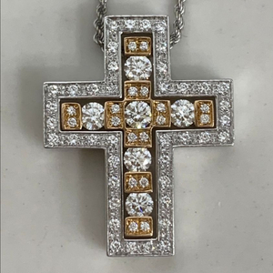 [L]다미아니 벨에포크 로즈골드&화이트골드 콤비 펜던트 목걸이 라지사이즈 이미지