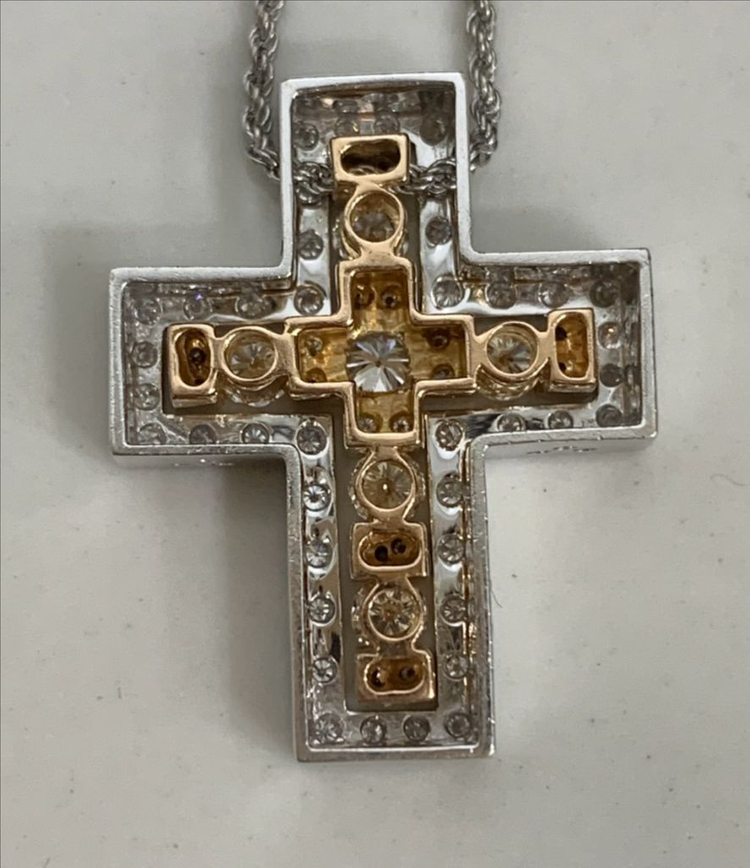 [L]다미아니 벨에포크 로즈골드&화이트골드 콤비 펜던트 목걸이 라지사이즈 이미지