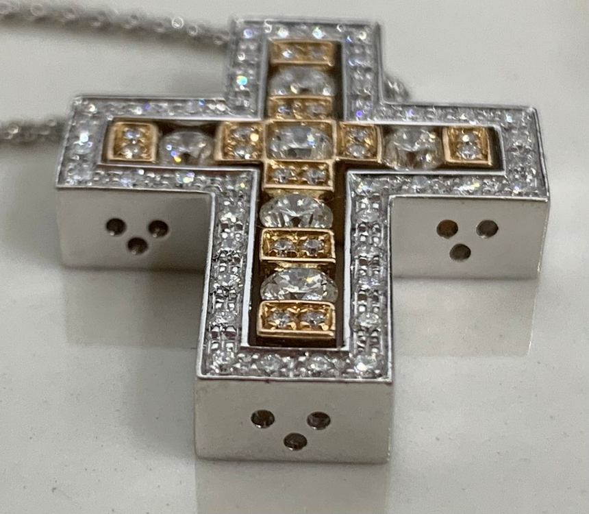 [L]다미아니 벨에포크 로즈골드&화이트골드 콤비 펜던트 목걸이 라지사이즈 이미지