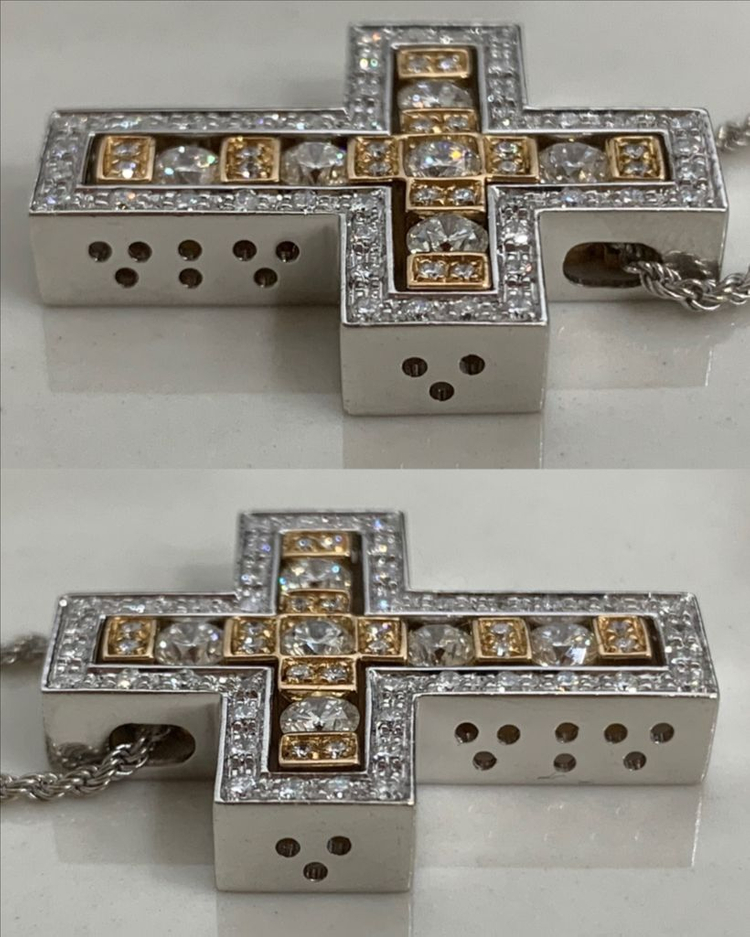 [L]다미아니 벨에포크 로즈골드&화이트골드 콤비 펜던트 목걸이 라지사이즈 이미지