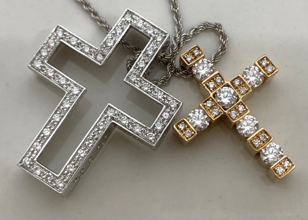 [L]다미아니 벨에포크 로즈골드&화이트골드 콤비 펜던트 목걸이 라지사이즈 이미지