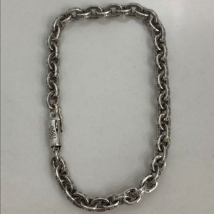 [7인치] 크롬하츠 페이퍼체인 은 팔찌