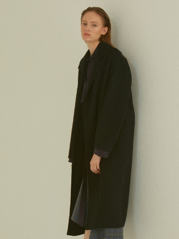 MUSEE 캐시미어 울 코트 블랙 34(xs)--1