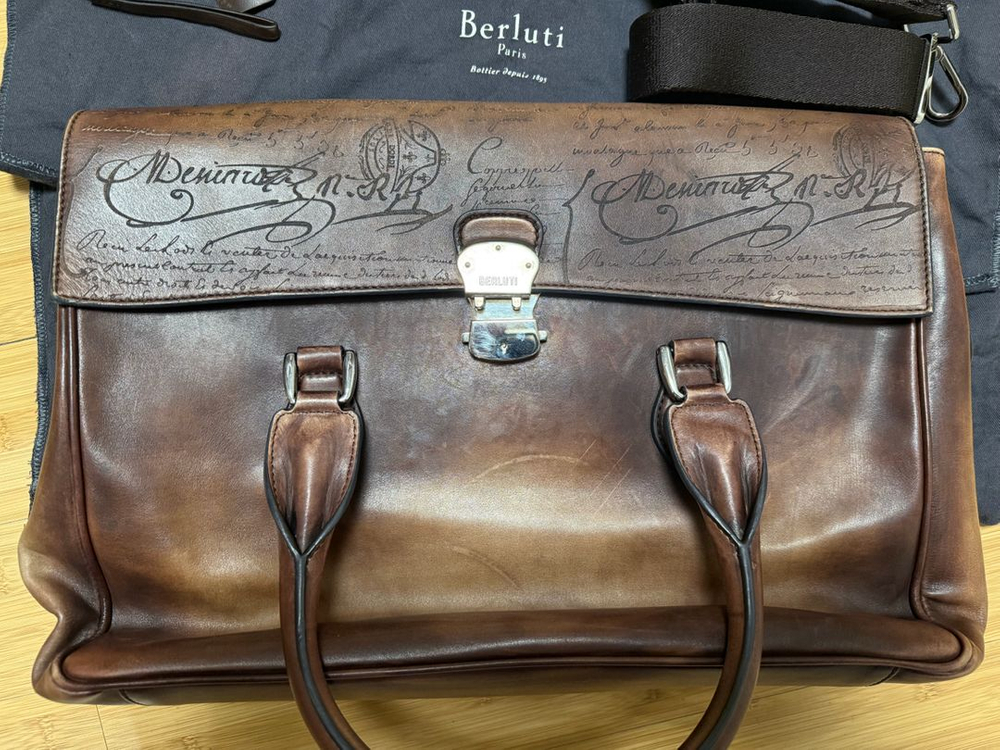 벨루티 에미오스크리토 브리프케이스 브라운--1