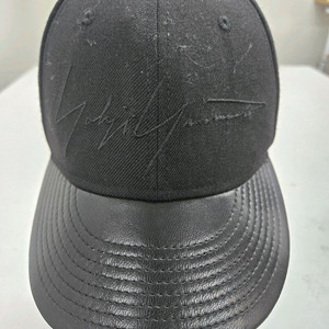 요지 야마모토 뉴에라 가죽 블랙 볼캡 모자 스냅백