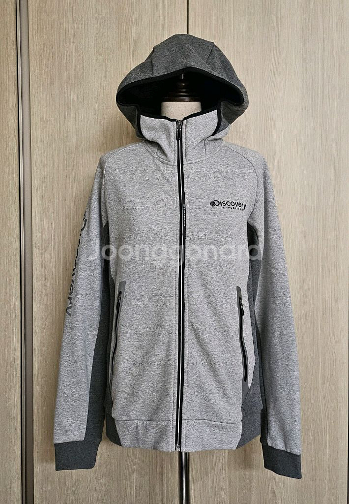 (프리미엄라인)디스커버리 기모 집업 후드 95(M) 슬림핏 팔 세로로고--2