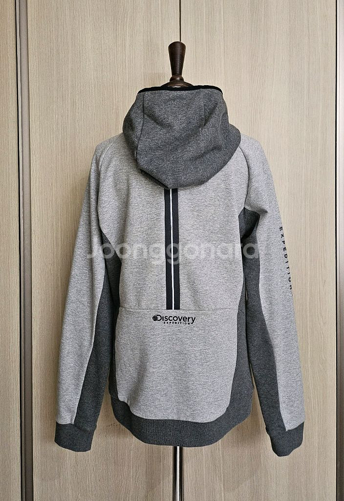 (프리미엄라인)디스커버리 기모 집업 후드 95(M) 슬림핏 팔 세로로고--5