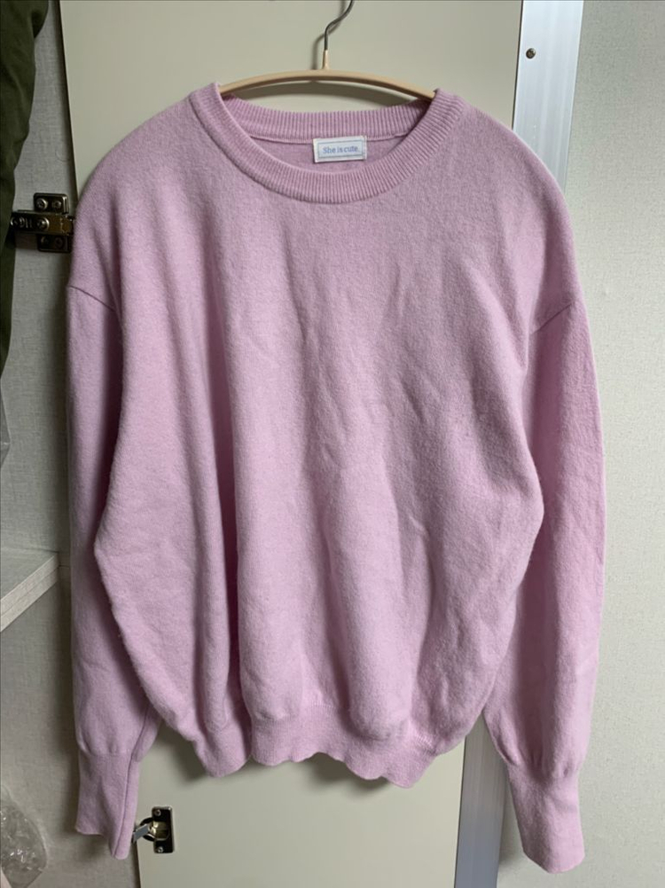 쉬이즈큐트 웜피크닉니트 핑크 이미지