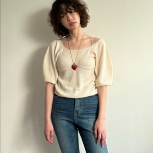 새상품) 쉬이즈큐트 엔젤니트탑 아이보리 이미지