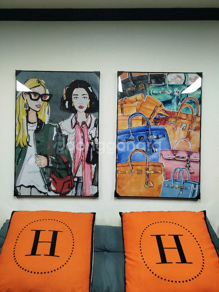 샤넬 명품감성 유화 스케치 인플루언서 유화 거실 인테리어 그림액자 그림 액자 팝아트 인테리어소품 명품그림 명품액자--2