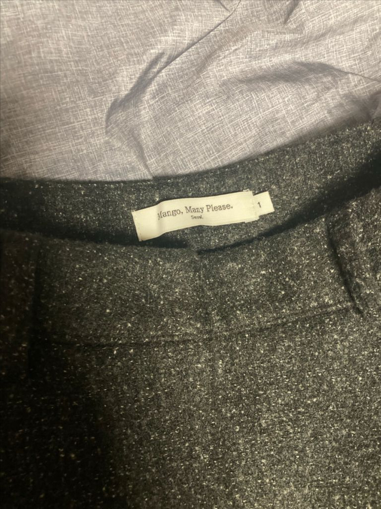 망고매니플리즈 트위드 스커트 블랙 S--5