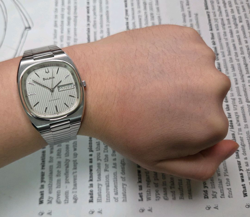 빈티지 부로바 테레비 데이데이트 실버 세로판 다이얼 뻐뻐시 브슬 ver.--4