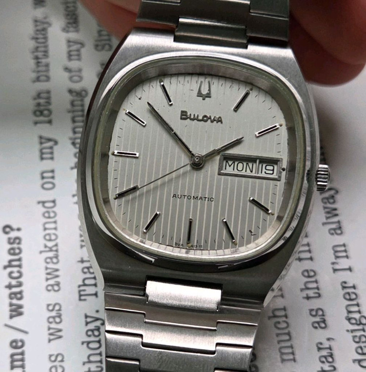 빈티지 부로바 테레비 데이데이트 실버 세로판 다이얼 뻐뻐시 브슬 ver.--9