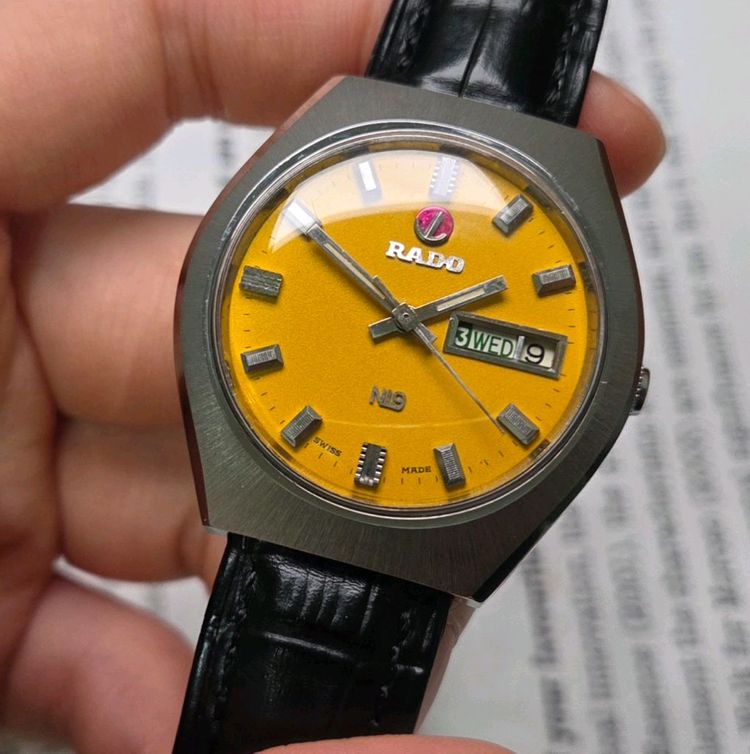 빈티지 라도 NI9 데이데이트 쿠션형 진노랭이 와이드보이 오토매틱--3