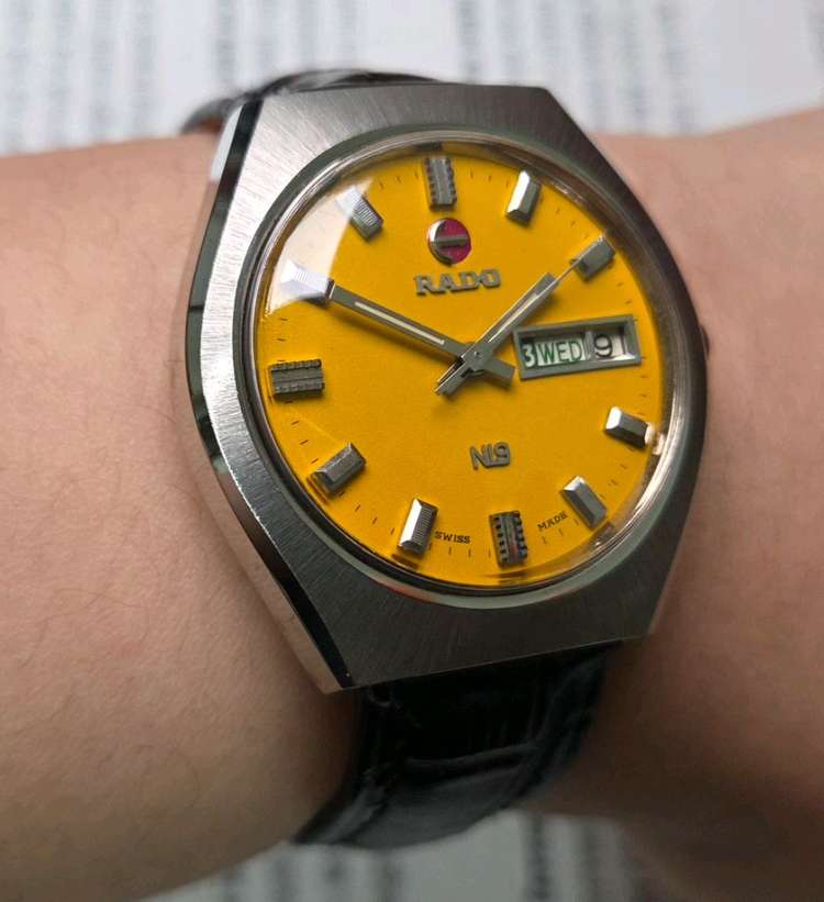 빈티지 라도 NI9 데이데이트 쿠션형 진노랭이 와이드보이 오토매틱--7