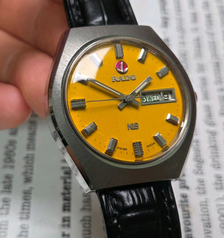 빈티지 라도 NI9 데이데이트 쿠션형 진노랭이 와이드보이 오토매틱--9