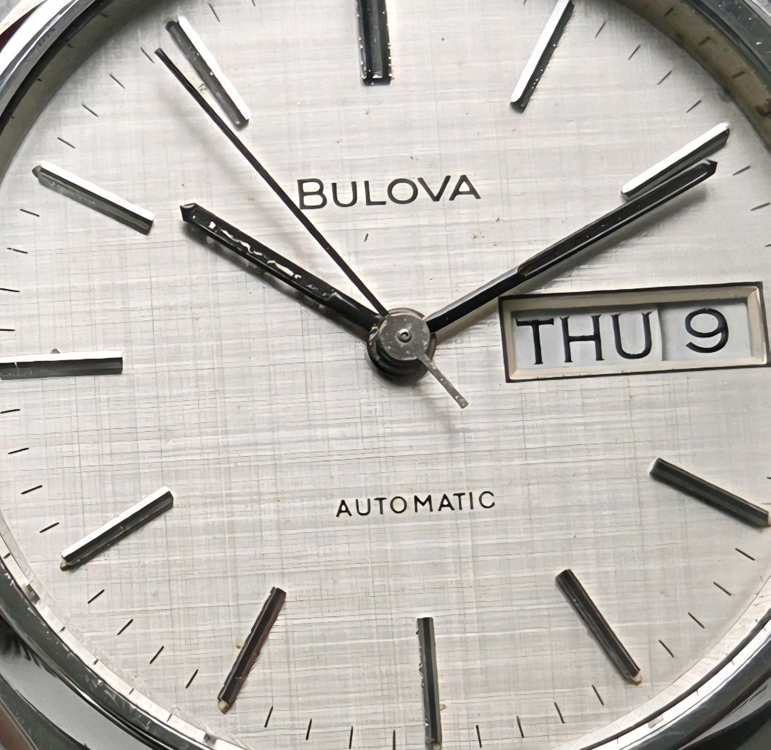 빈티지 부로바 데이데이트 오리지널 보카시 린넨다이얼 C쉐잎 오토매틱--1