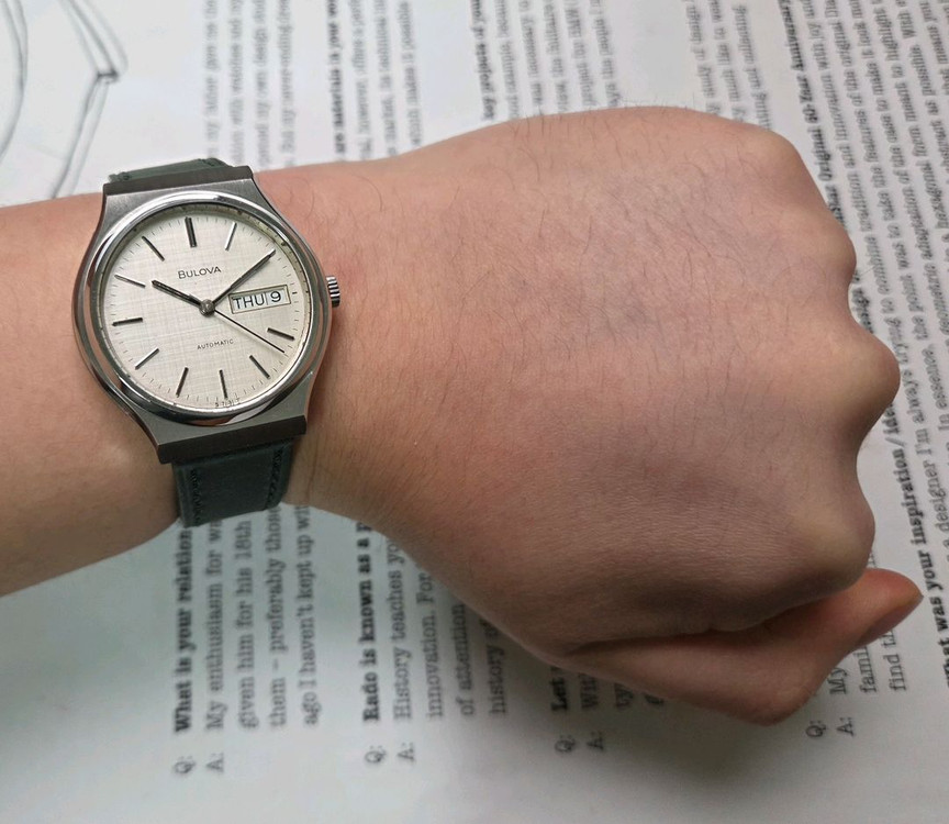 빈티지 부로바 데이데이트 오리지널 보카시 린넨다이얼 C쉐잎 오토매틱--7