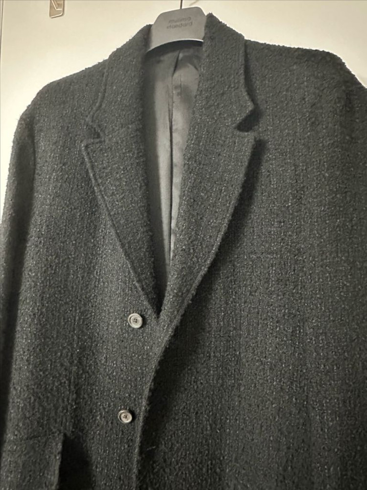 유스 20fw 트위드 체스터필드 코트 (블랙) L사이즈 판매 이미지