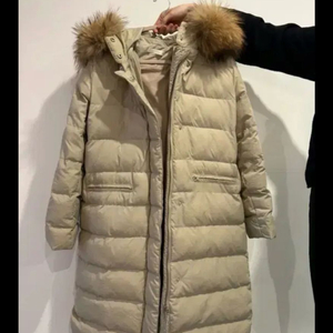 여성 리얼 폭스퍼 덕다운 롱 패딩