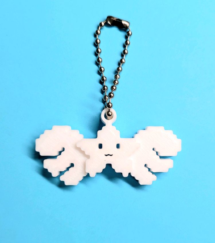 스타 엔젤 날개 8비트 키링 키체인--1