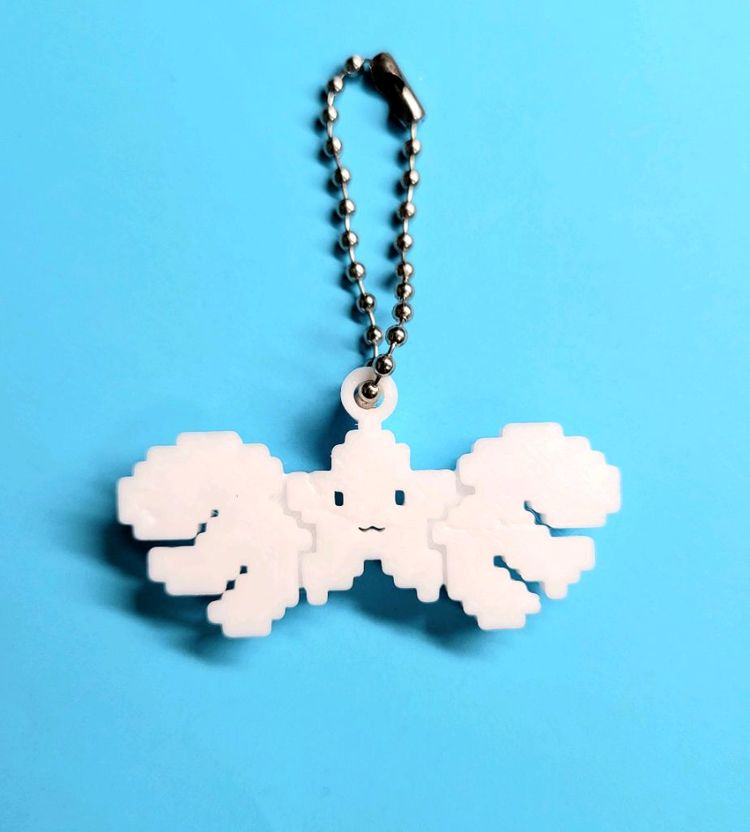 스타 엔젤 날개 8비트 키링 키체인--2