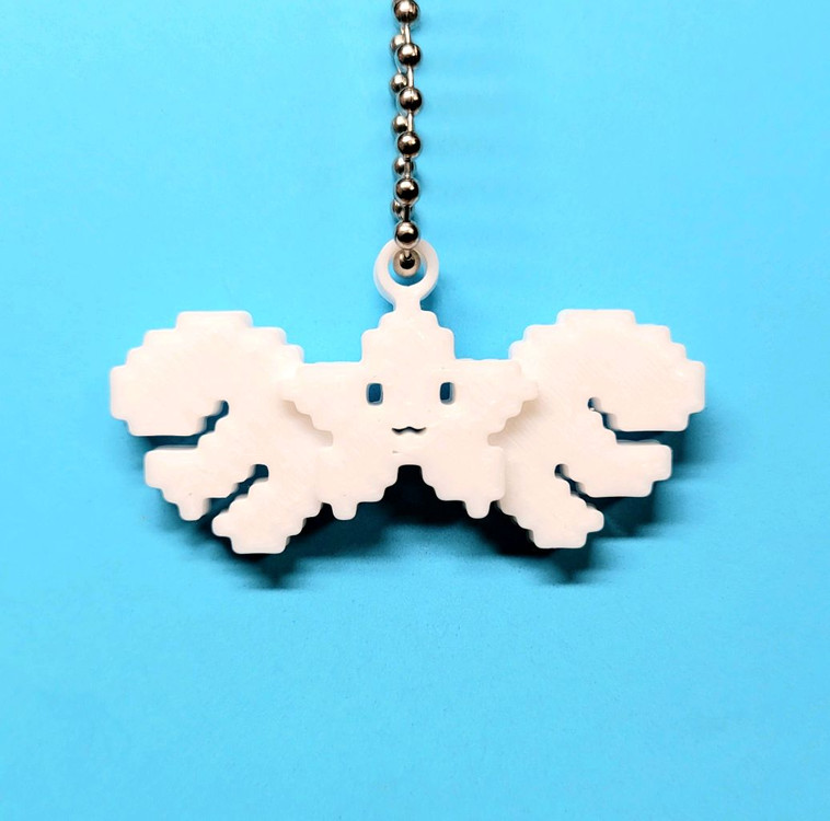 스타 엔젤 날개 8비트 키링 키체인--4