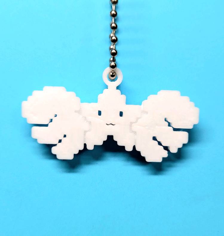 스타 엔젤 날개 8비트 키링 키체인--5