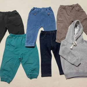 유아 바지와 기모후드티 90-100사이즈
